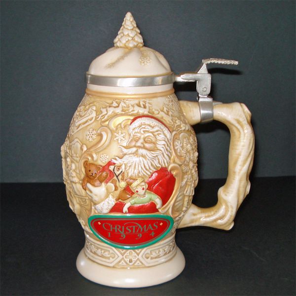 Avon 1994 Santa Father Christmas Lidded Beer Stein