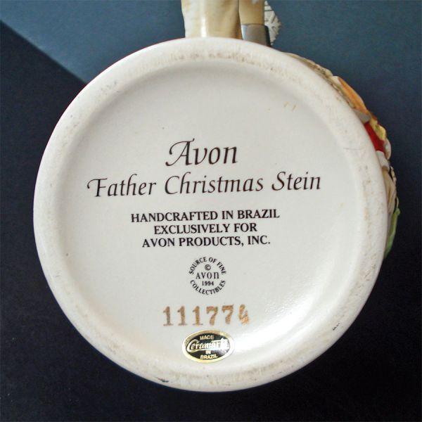 Avon 1994 Santa Father Christmas Lidded Beer Stein #4