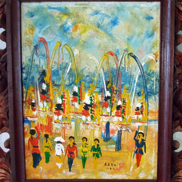 Pair Bali Celebration Abstract Impressionism Oil Paintings A A Rais #2