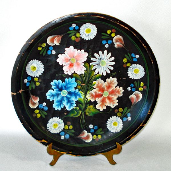 Mexican Hand Painted Wood Batea Bowl