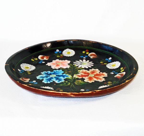 Mexican Hand Painted Wood Batea Bowl #2