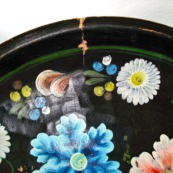 Mexican Hand Painted Wood Batea Bowl #3