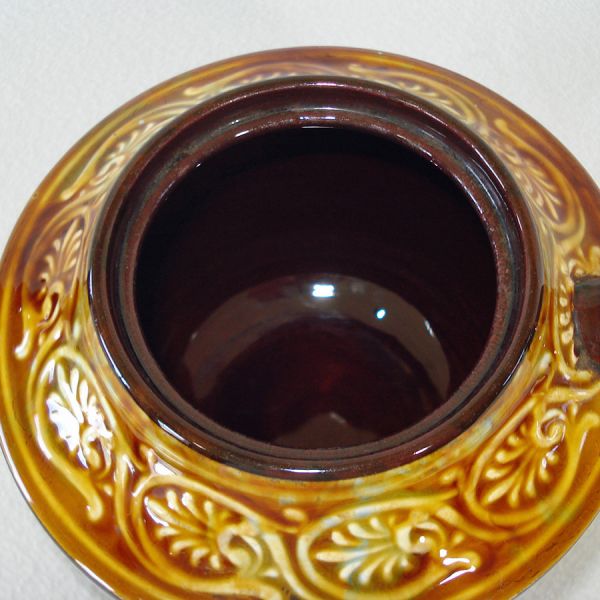 England Brown Betty Teapot Embossed Drip Glaze #3