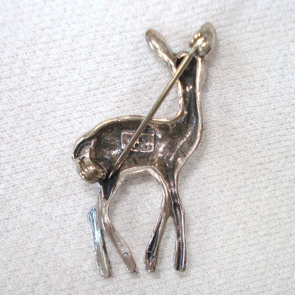 Beaucraft Sterling Silver Fawn Deer Brooch Pin #4