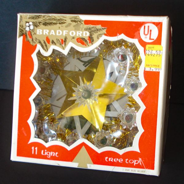 Bradford Mini Lighted Star Christmas Tree Topper in Box #1