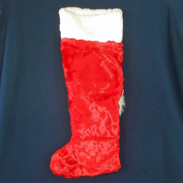 Bijou Toys Plush Fur Christmas Stocking With Rubber Santa Face #2