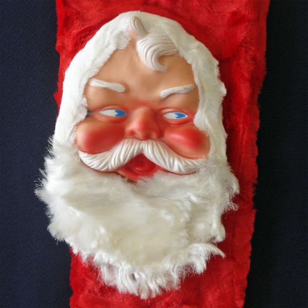 Bijou Toys Plush Fur Christmas Stocking With Rubber Santa Face #3