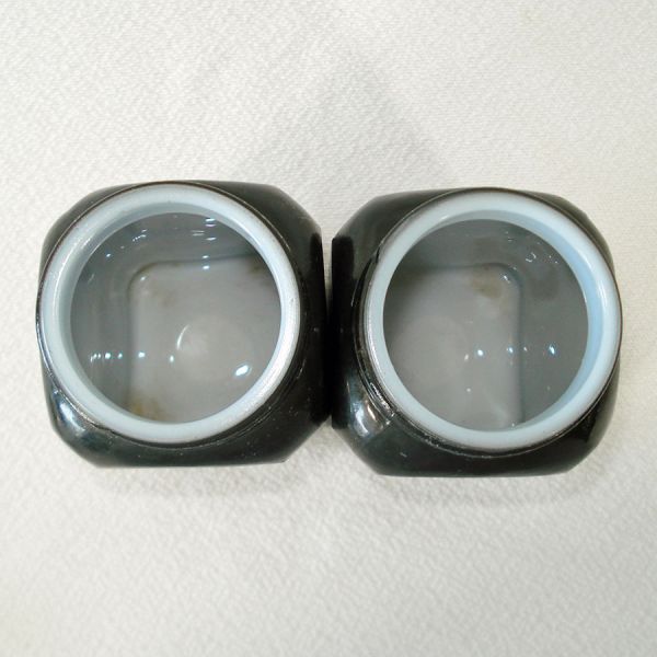 Hazel Atlas Square Fired-On Black Flour Sugar Shakers #4