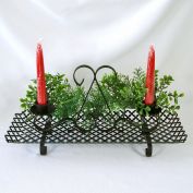 Black Metal Mesh Mid Century Double Candle Holder Tray