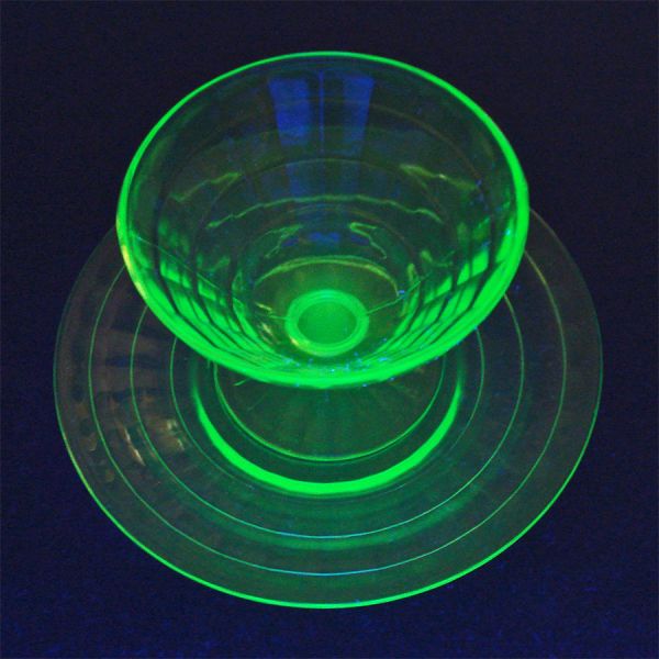 Hocking Green Depression Glass Sherbet and Underplate #4