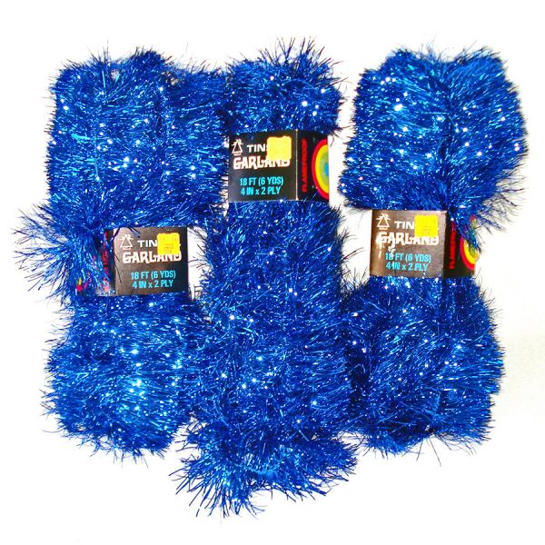 National Tinsel 3 Packs Blue Christmas Tinsel Garland