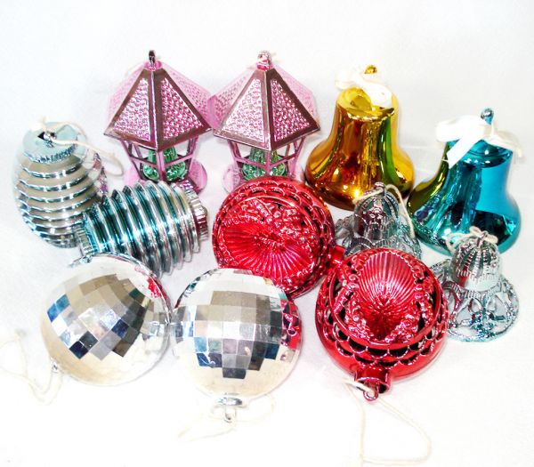 Box 1950s Bradford Plastic Christmas Ornaments With Tree Top #6