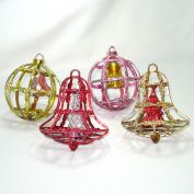 Bradford Plastic 3D Windowpane Cage Christmas Ornaments