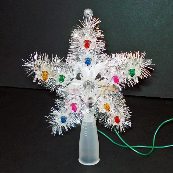 Bradford Lighted Tinsel Star Christmas Tree Topper in Box #3