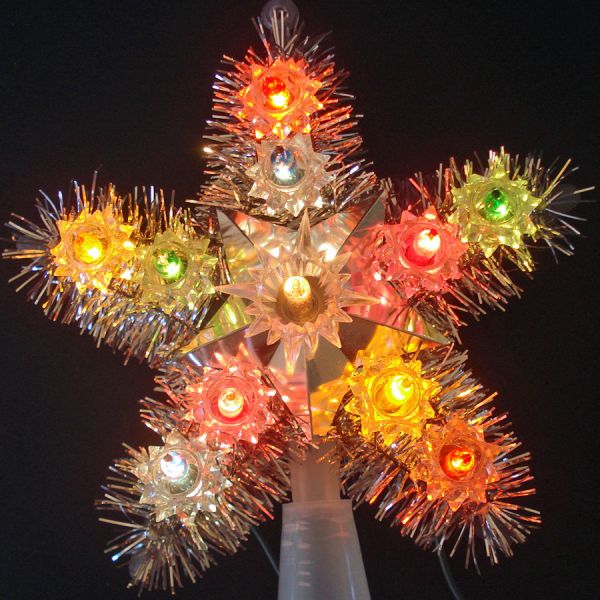 Bradford Lighted Tinsel Star Christmas Tree Topper in Box #4