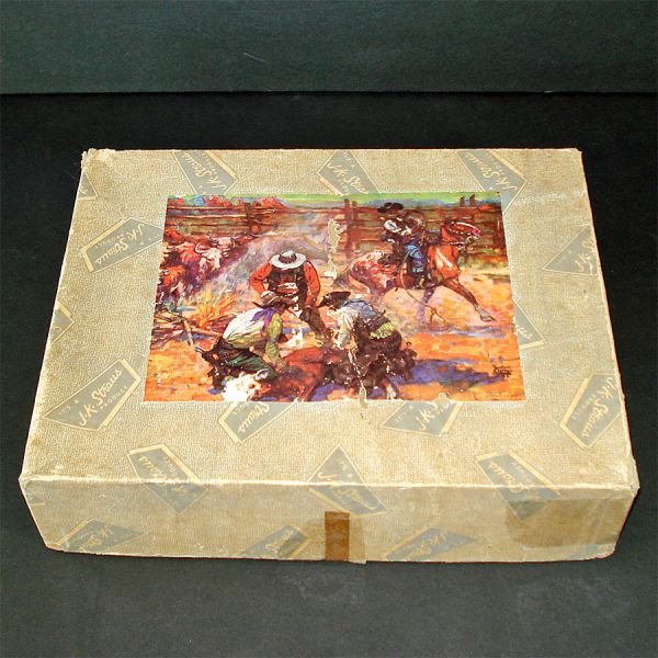 JK Straus Branding Time Wood Jigsaw Puzzle Complete 1940s