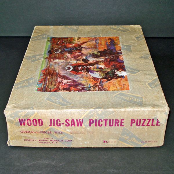 JK Straus Branding Time Wood Jigsaw Puzzle Complete 1940s #2