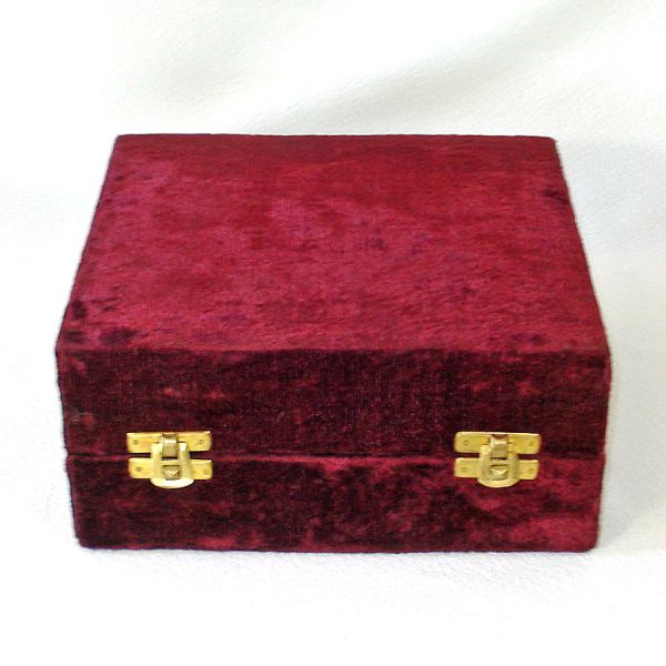 Pair Engraved Brass Goblets in Velvet Case #2