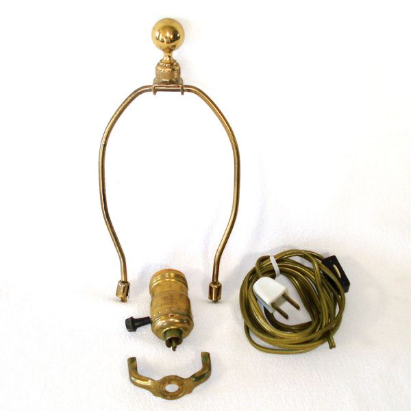 Lamp Repair Parts Brass Harp, Socket, Cord #2