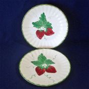 Pair Blue Ridge Wild Strawberry Dinner Plates