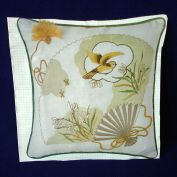 Bucilla Fan Crewel Embroidery Pillow Kit 1970s