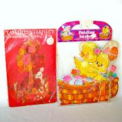 Diecut 1960s Easter Centerpiece, 2 Cardboard Baskets