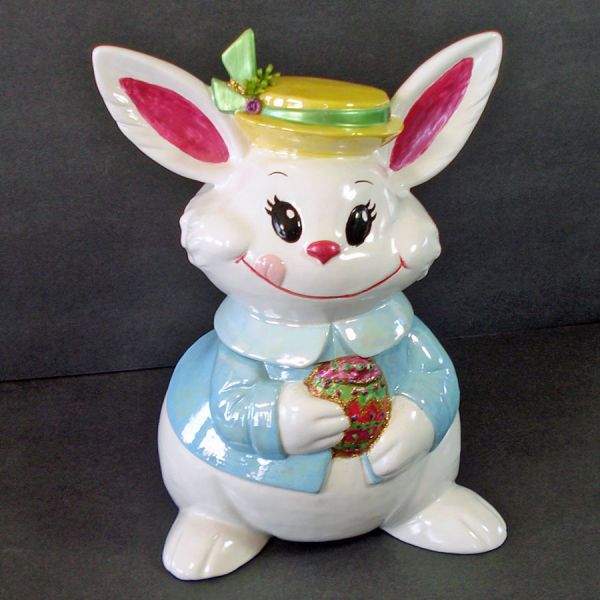 Ceramic Easter Bunny Cookie Jar Dated 1978 #5