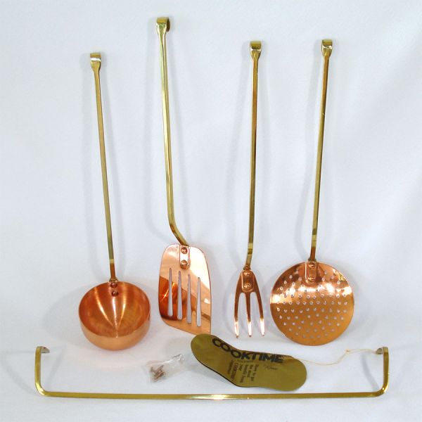 Copper Brass Hanging Kitchen Utensils Boxed Set #2