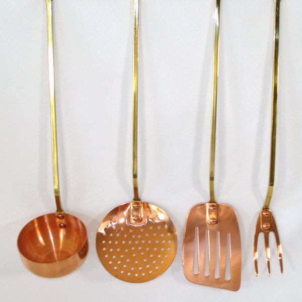 Copper Brass Hanging Kitchen Utensils Boxed Set #3