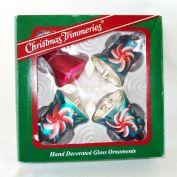 Box Bradford Blown Glass Bell Christmas Ornaments Painted Flowers