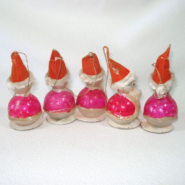 Box Whimsy Santa Glass Chenille Christmas Ornaments #3