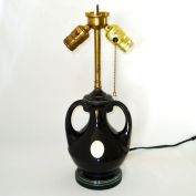 Black Urn Double Socket Table Lamp Base With Cameos
