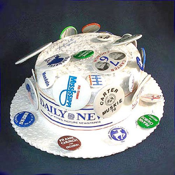1976 Democratic Convention Autographed Hat With Political Campaign Pinbacks #2