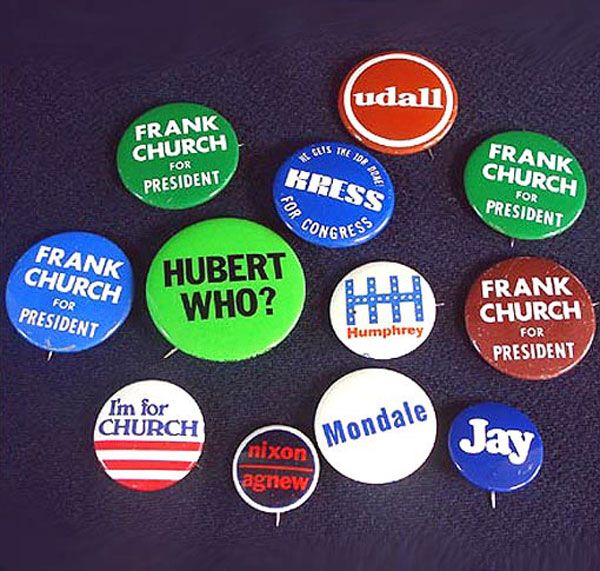 1976 Democratic Convention Autographed Hat With Political Campaign Pinbacks #6