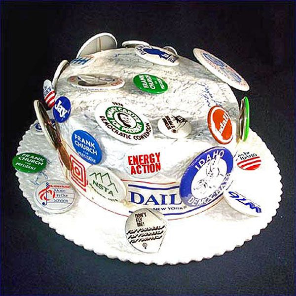 1976 Democratic Convention Autographed Hat With Political Campaign Pinbacks #9