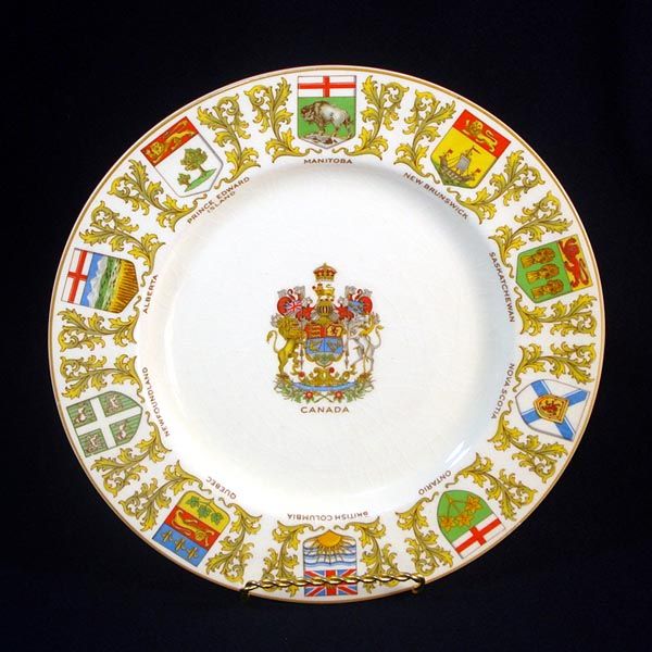 Canada Souvenir Plate With Provincial Coats of Arms Crown Ducal