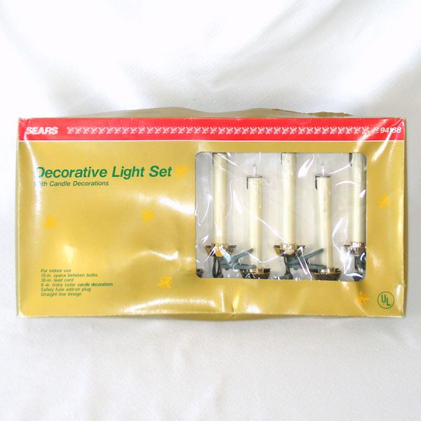 Box Sears Christmas Candles Light String Set Unused