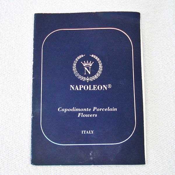 Pair Capodimonte Napoleon Porcelain Roses #5