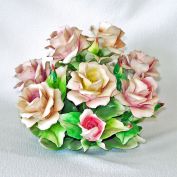 Capodimonte Italian Porcelain Roses Arrangement