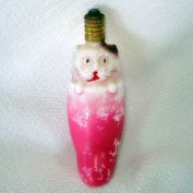 Cat in Stocking Figural Christmas Light Bulb Works