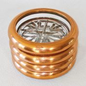 Cavalier Copper and Glass Coasters Set of 4