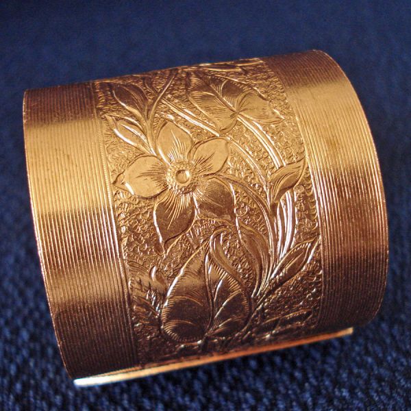 Coppercraft Guild Engraved Copper Napkin Rings Boxed Set #2