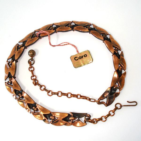 Coro Copper Modernist Choker Necklace With Hangtag #2