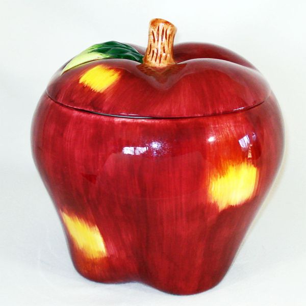 Ceramic Red Apple Cookie Jar