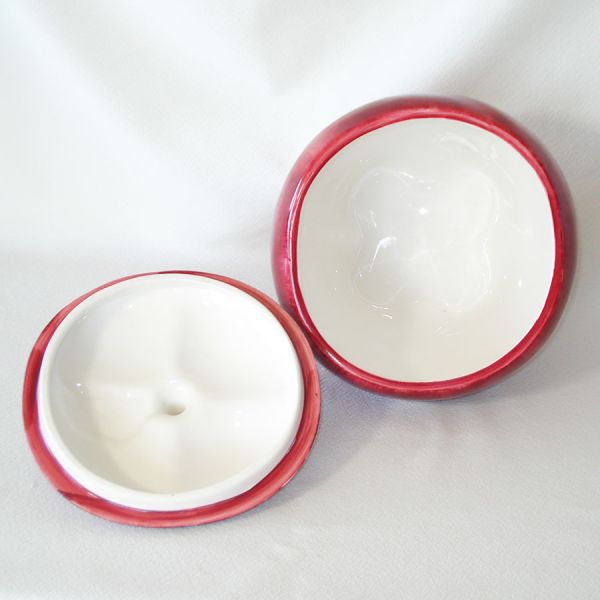 Ceramic Red Apple Cookie Jar #3