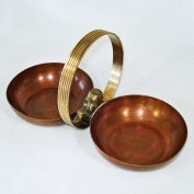 Chase Art Deco Copper and Brass Double Candy Nut Dish