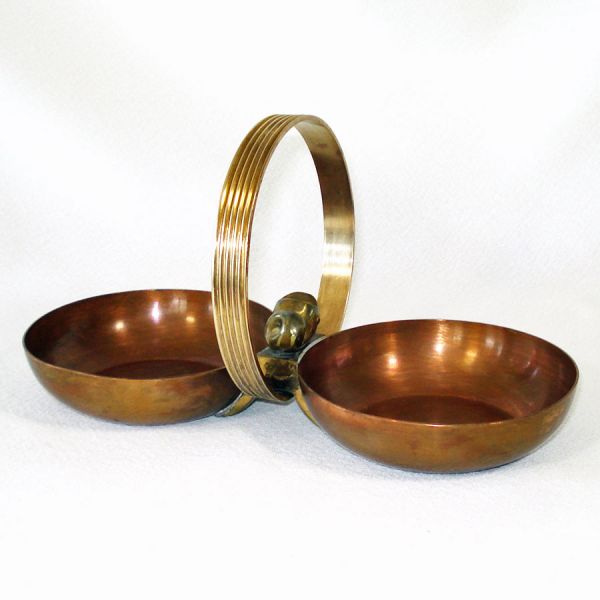 Chase Art Deco Copper and Brass Double Candy Nut Dish #4