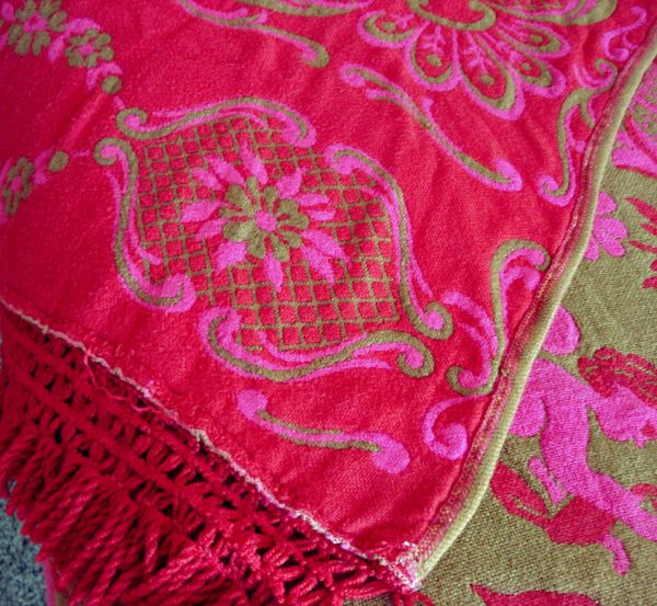 Nettle Creek Romance Queen Bedspread Red Pink Cherubs #9