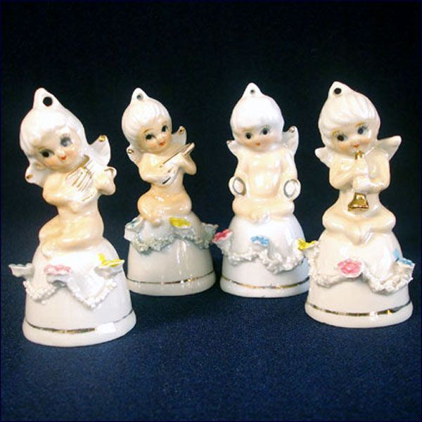 Bone China Cherub Bell Figurines, Set of 4 #1