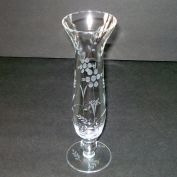 1930s Wheel Cut Glass Bud Vase